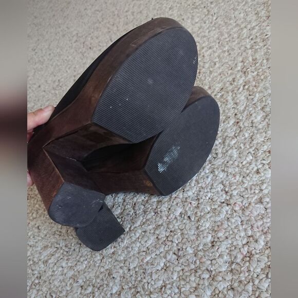 Joie black leather platform mule heels size 38 - Picture 11 of 13